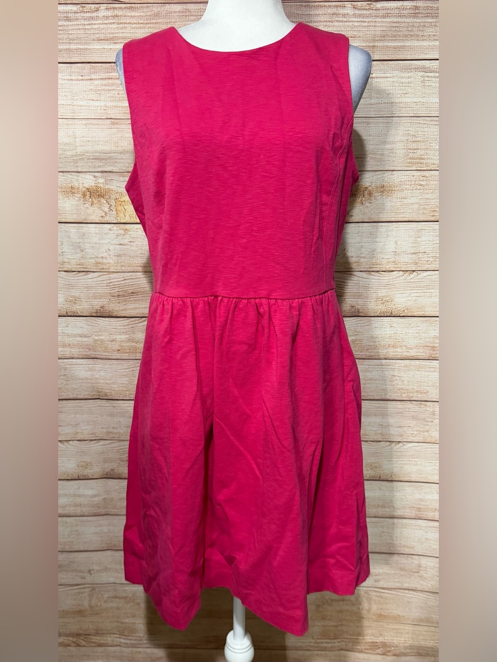 J. Crew Bright Pink Sleeveless Cotton Dress